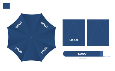 Opened Round Rain Umbrella Top View Mock up Close Isolated on Background. © ConceptualArt