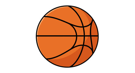 Colorful cartoon basketball icon on white background