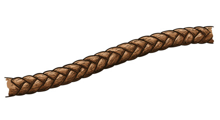 Detailed cartoon style braid rope on white background