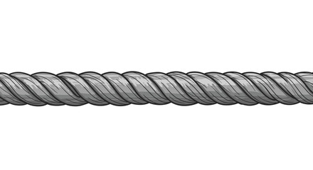 Detailed twisted metal cable on white background