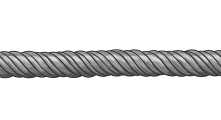 Industrial metal coil spring with shiny metallic texture on white back