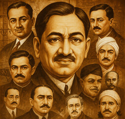 Collage of Indian Freedom Fighters Featuring Chandra Shekhar Azad Prominently
