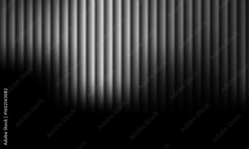 Poster fractal glass gradient background with ribbed pattern. abstract vertical design in vibrant black col