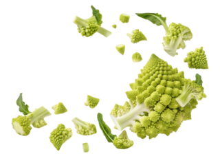 Fresh romanesco showcases its unique fractal patterns and vibrant green color, making it stunning addition to any dish or salad