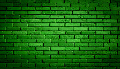 Fototapeta premium Green Brick Wall Texture Background.