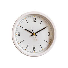 Close-up of a white round wall clock