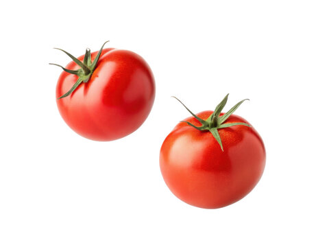 Naklejki Fresh tomatoes shine brightly, showcasing their vibrant red color and smooth texture, perfect for salads or sauces