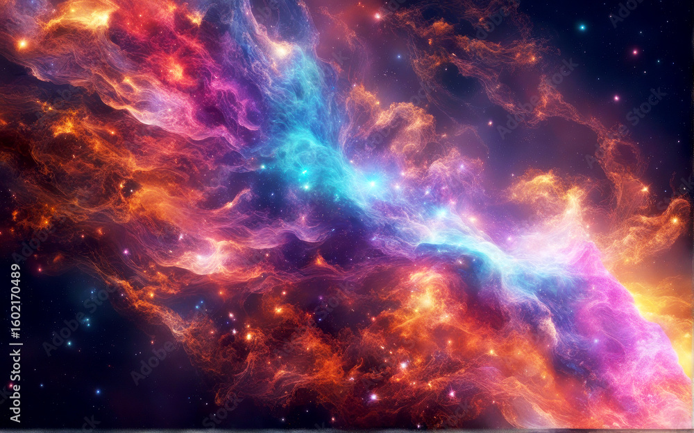 Wall mural super nova colorful spiral of galaxy nebular with stars and smoke on the space in universe backgroun