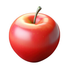 Obraz premium 3d realistic red apple isolated on transparent background