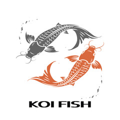 vector design of two koi fish