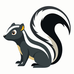Adorable Cartoon Skunk Illustration: Playful, Friendly, and Childlike Design for Children's Products