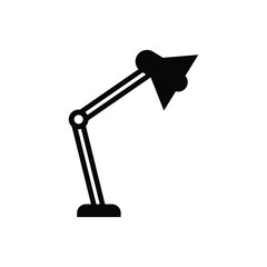 Black Desk Lamp Icon Vector Illustration
