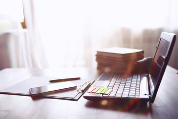 Business and technology concept. Pensive casual business man, freelancer, programmer using smart...