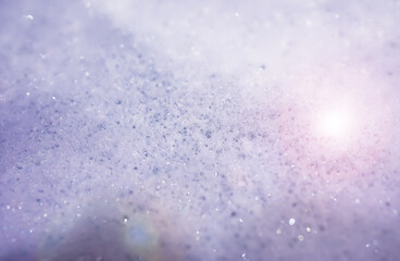 foam blue texture soap bubbles on the water abstract background