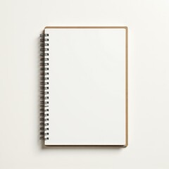 Blank Spiral Notebook with White Pages on Light Background
