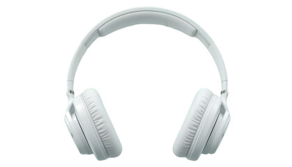 White wireless headphones for music listening and gaming with noise cancelling and bluetooth technology isolated on transparent background