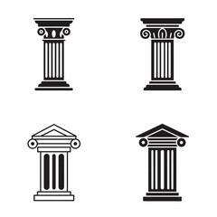 Obraz premium Four classic architectural columns featuring ionic and corinthian styles