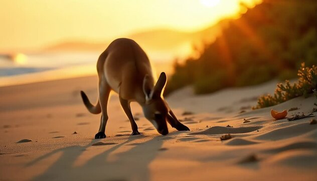 freepik agile wallaby walking near bushes sniffing the gro