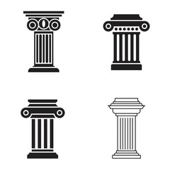 Obraz premium Four classic architectural columns featuring ionic and corinthian styles