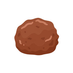 A realistic brown meatball on a transparent background, perfect for culinary illustrations