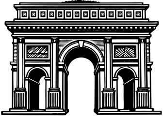 Obraz premium Triumphal Arch Monument Silhouette
