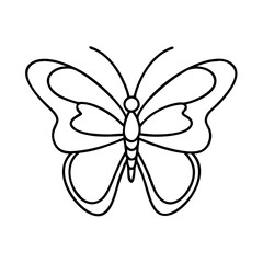 Outline of butterfly cartoon character 