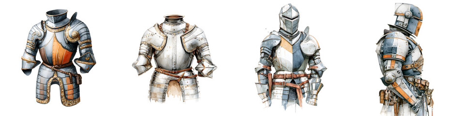 Medieval Knight Armor Collection - Hand Drawn Illustration