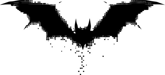 grunge silhouette of a bat illustration