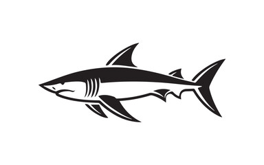 Fototapeta premium Shark Silhouette Logo Vector Bold Marine Icon Design