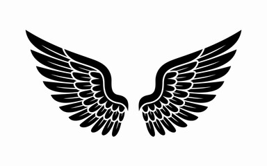 Majestic wings in black and white a symbol of freedom flight and inspiration for artistic projects and creative designs enhancing visuals