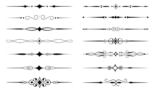 Ornate decorative flourishes and dividers black