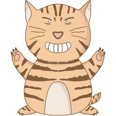Tabby cat cartoon smile and spread his arms, idea for children’s books.