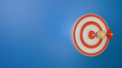 Dart Hitting Bullseye on Target Illustration