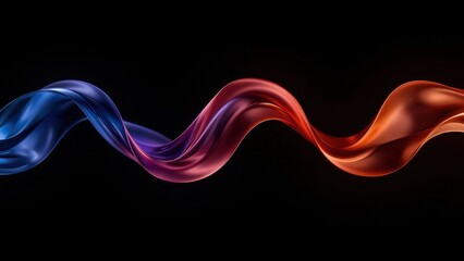 Obraz premium Flowing ribbon gradient blue purple red abstract background