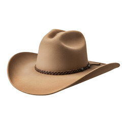 Stylish Light Beige Cowboy Hat with Brown Leather Band