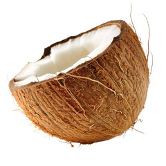 Half coconut, angled view