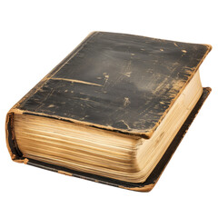 Aged book, dark cover, light pages