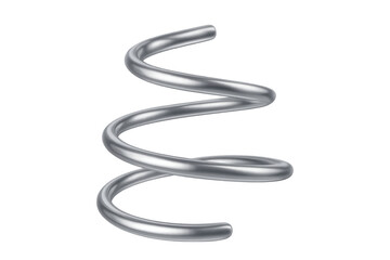 Rotating metal spring on transparent background, perfect for industrial design and engineering projects