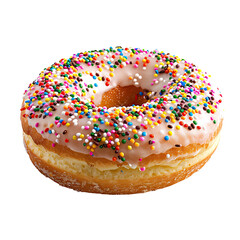 Glazed donut with colorful sprinkles