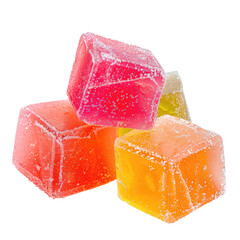 Close-up of colorful, cubed fruit candies