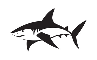 Obraz premium Shark Silhouette Logo Vector Bold Marine Icon Design