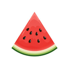 A vibrant slice of watermelon showcasing its juicy red interior and black seeds (1)