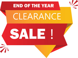 Clearance Sale Banner  End of Year Stock Clearance Sticker and Poster