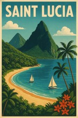 Artistic Saint Lucia Scene With