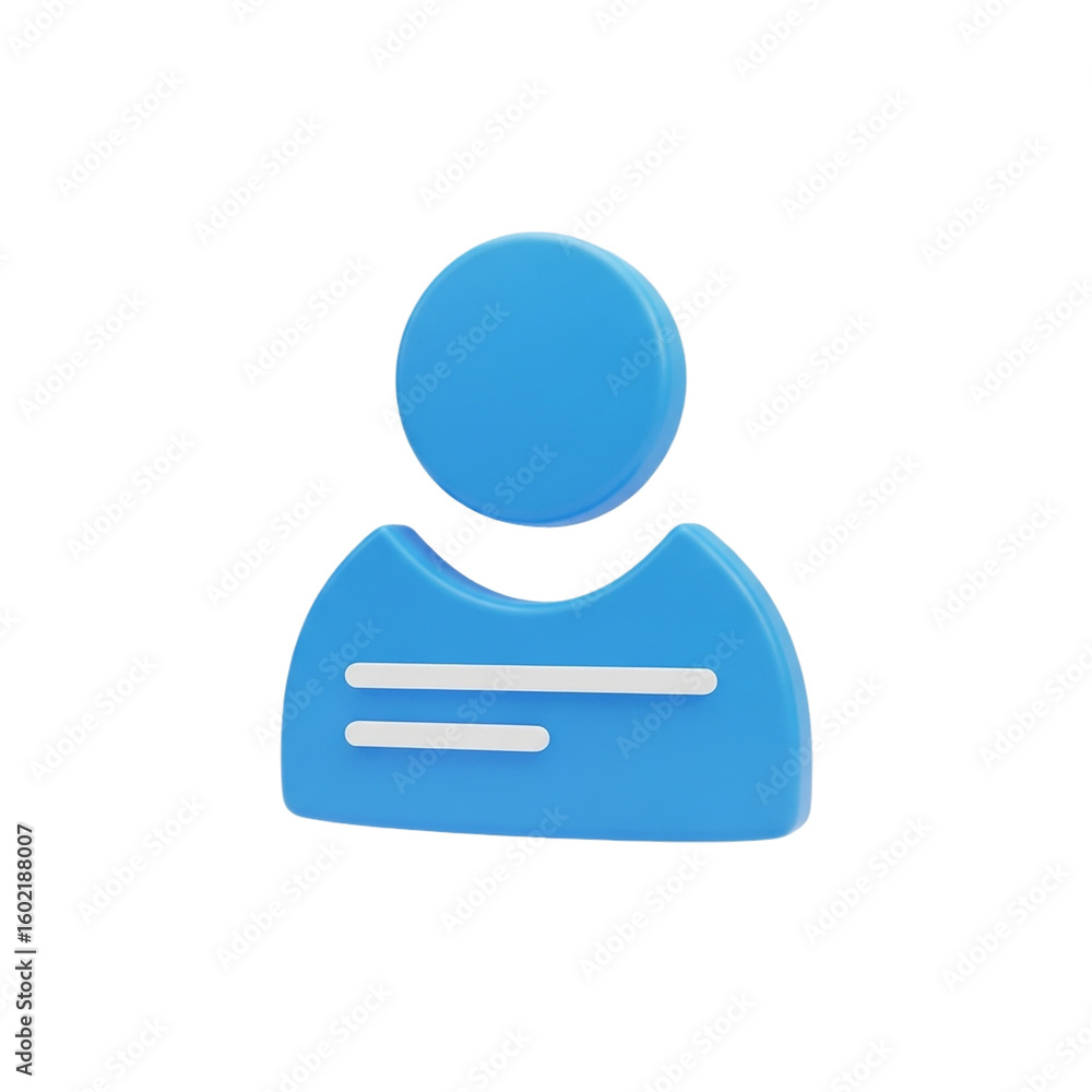 Fototapete 3d user profile icon with text box representing contact information account login form registration 