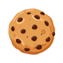 Fototapeta premium A freshly baked chocolate chip cookie on a clean background, perfect for dessert imagery