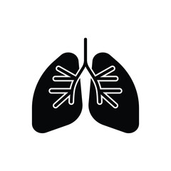 Lungs Icon Black Minimalist Vector Illustration