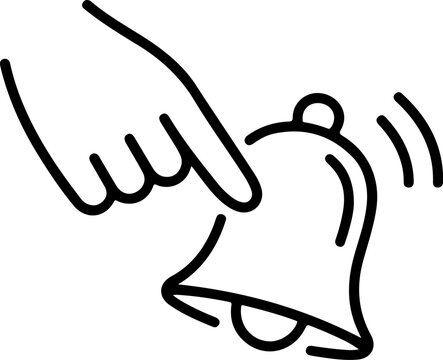 Hand ringing a bell icon symbolizing attention or a call to action