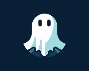 Minimalist Ghost Vector Illustration on a Dark