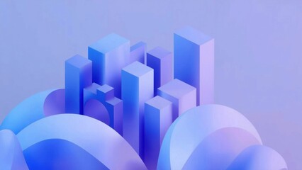 Abstract Geometric Shapes With Soft Gradient Colors blue purple